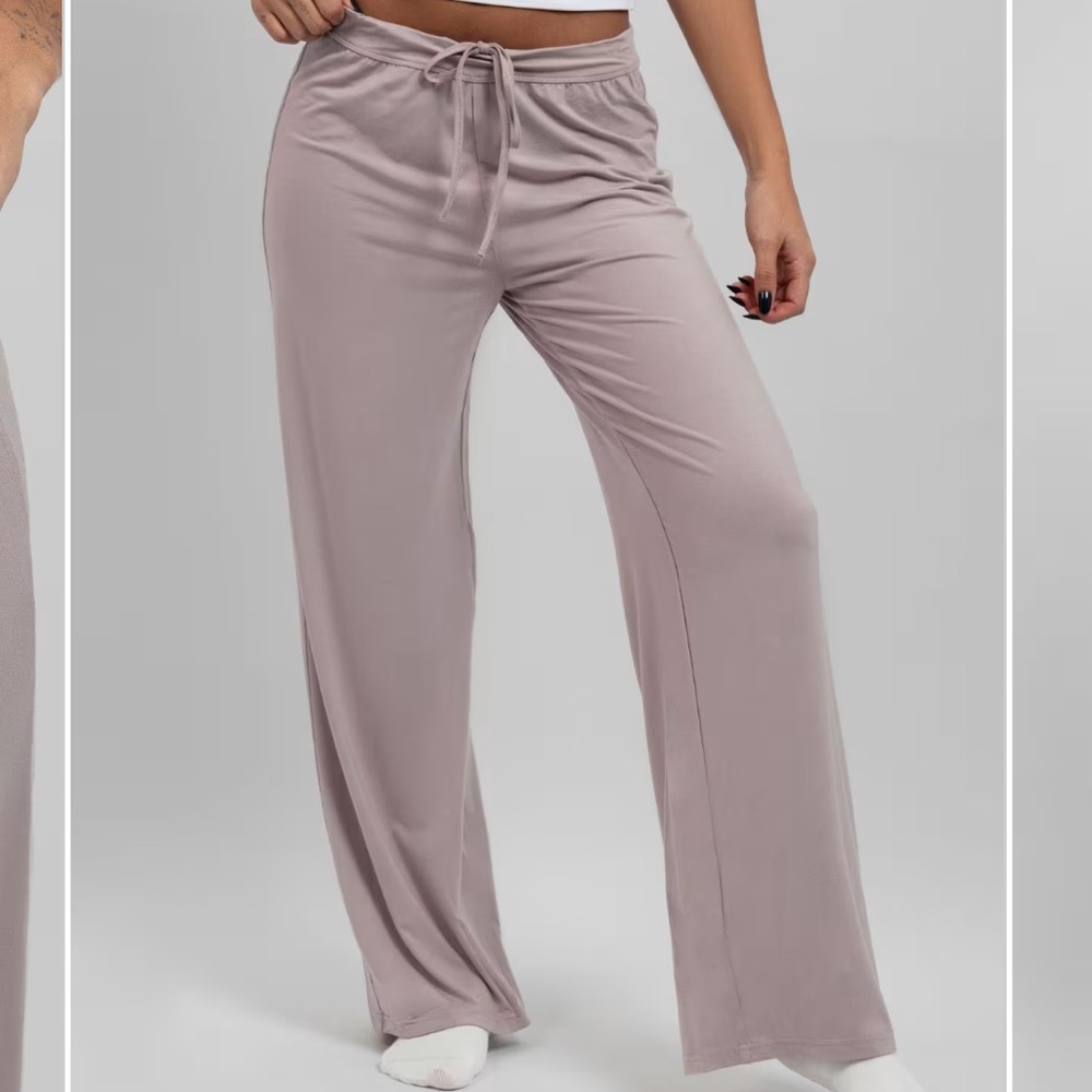 Women’s Wide-Leg Drawstring Lounge Pants - Mauve